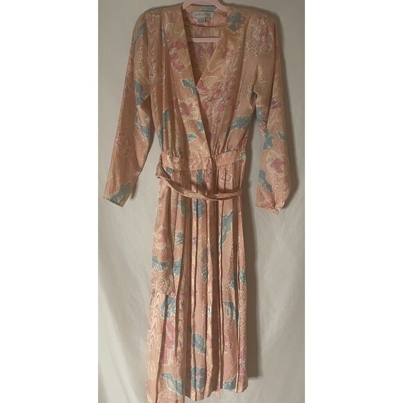 VINTAGE ARGENTI 100% SILK DRESS Size 6 70s 80s Mobwife Griselda Elegant Luxury - Picture 3 of 9